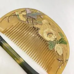 032001 昭和　アンティーク　 金芝　菊　樹脂　櫛笄　かんざし　簪