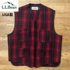 90s L.L.Bean エルエルビーン USA製 ウールベスト オンブレ