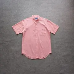 90sラルフローレンシアサッカー半袖BDシャツBLAKEMギンガムチェック橙