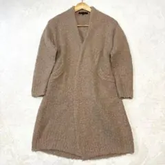 23区 ファンシーブークレー ロング カーディガン コーディガン アルパカ