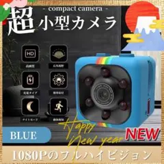 超小型カメラ 2個 HD 1080P 140° 赤外線 録画 動体検知 ブルー