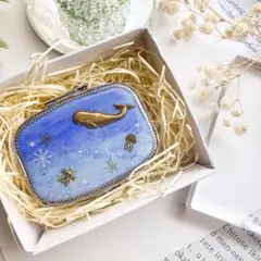 NO.323☆鯨と亀とクラゲの冬の小物入れ（ピルケース）