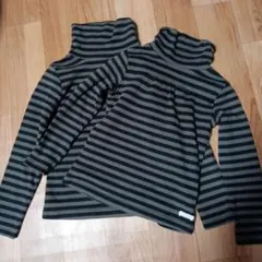 ストライプタートルネック長袖カットソー2枚セット　130 140