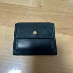 ペトローリオ色　レザー 三つ折り財布 スナップボタン付きのサムネイル