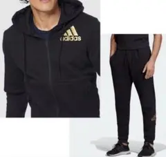 adidas アディダス　 メンズ　スウェット　セットアップ　上下　 ブラック