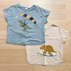 恐竜プリント Tシャツ 2枚セット 120cm
