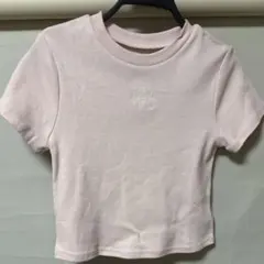タグ付き　moment＋ ワンポイント刺繍半袖チビTシャツ