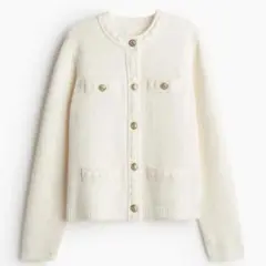 【美品】H&M テクスチャードニットカーディガン　S
