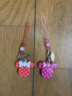 ミニーマウス　ミラーストラップ