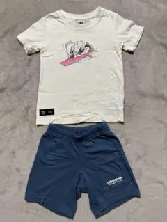 adidas Disney ドナルドダック Tシャツ ショートパンツ セットのサムネイル