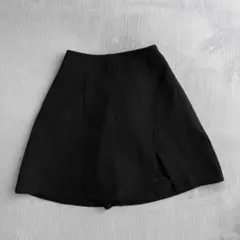 インパン付きスリット台形ミニスカート[fo1791]/Sサイズ/ブラック