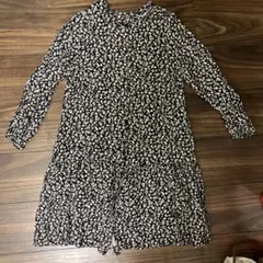ZARA 花柄長袖ひざ丈ワンピース サイズ10