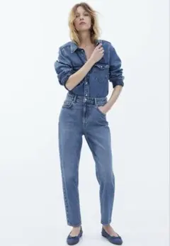 H&M スリムマムハイアンクルデニム 32