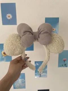 ミッキー型ファー耳カチューシャ