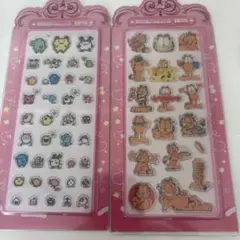 たまごっちとガーフィールドキャラクターアクリルシール2シートセット