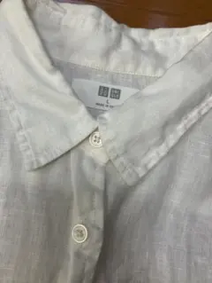 UNIQLO リネン ホワイト 長袖シャツ