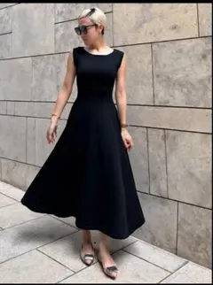 美品 JENNE 2way ベロア プリーツ ロングワンピース Lサイズ ブルー