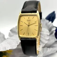 [가동] SEIKO 신품 벨트 스퀘어 골드 남성 시계 빈티지