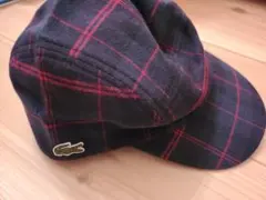 新品！Lacoste ダークグリーン レッドチェック ベースボールキャップのサムネイル