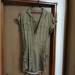 tommy girl カーキ 半袖 ミニワンピース S
