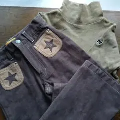 DOUBLE.B 星型ポケット ブラウンデニムパンツ