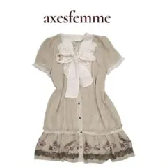 アクシーズファム　ビックリボン　ガーリーワンピース　森ガール