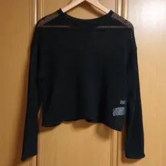 メッシュニット 長袖 ブラック Lサイズのサムネイル