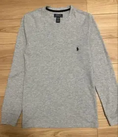 ポロラルフローレン ワッフル サーマル ロンT グレー S ポニー刺繍