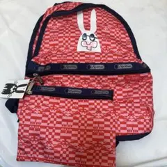 LeSportsac リュック ポーチ レッドカラー うさぎ 【出回りほぼ無し】