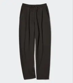 ドライスウェットタックテーパードパンツ ユニクロ ダークブラウン
