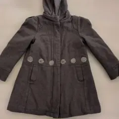 フード付きダークチャコグレーコート