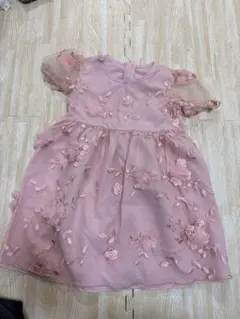 SHEIN 花柄刺繍ドレス 4Y ピンク　美品