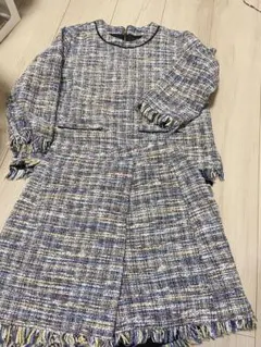 Mystradaツイード フリンジ 長袖スカートセットアップ