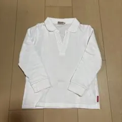 ミキハウス 長袖ポロシャツ 110 ホワイト