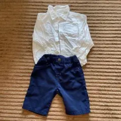 白シャツ　紺パン　セット