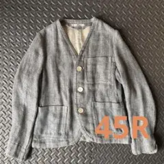 45R45rpmフォーティファイブアール リネン ノーカラージャケット 生成り 45R（フォーティファイブアール）| インドリネンシルクツイードの四角