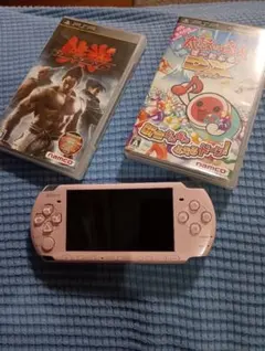 SONY PSP-3000 ピンク 動作未確認 HJ5276291 他ソフト２個