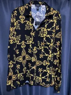 FOREVER 21 MEN バロック柄 長袖シャツ ブラック Sのサムネイル