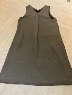 【新品未使用】グレー ストライプ ノースリーブワンピース レディース