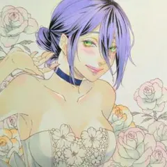 手描き アナログ イラスト 色紙 ファンアート レゼ