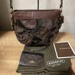 美品　COACH 41886 パッチワーク　ワンショルダーバッグ　おまけ付き