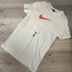 Nike ワンピース ロゴ 半袖Tシャツ L ホワイト オレンジ レディース