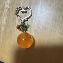 平成レトロ　お土産　ハート型　みかん　オレンジ　笑顔　かわいい　キーホルダー