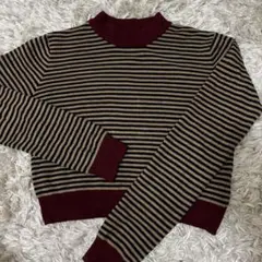 jouetie ストライプ クロップドセーター M