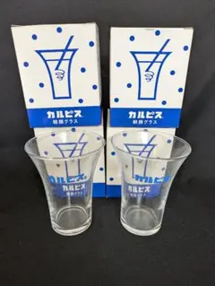 カルピス 朝顔ガラスコップ 4個箱付セット