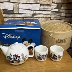ディズニー ミッキー 飲茶セット 急須 湯呑み 蒸し器 Disney食器 未使用