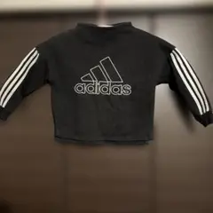 adidas 黒 クロップドトレーナー