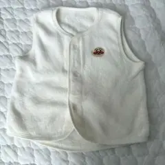 ホワイト フリース ベビーベスト アンパンマン