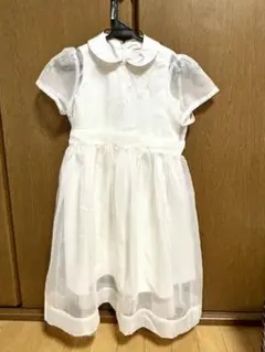 ホワイトドレス 半袖 リボン付き