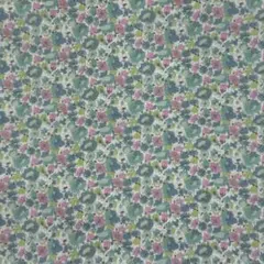 ダブルガーゼ　グリーン花柄